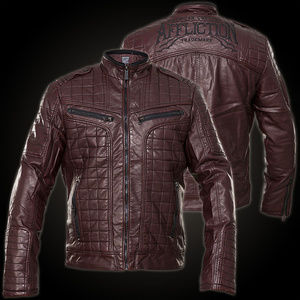 Affliction Buyout Long Sleeve PU Leather Jacket L